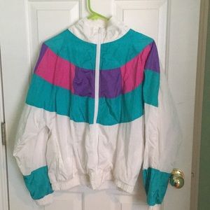 Vintage retro colorblock windbreaker jacket